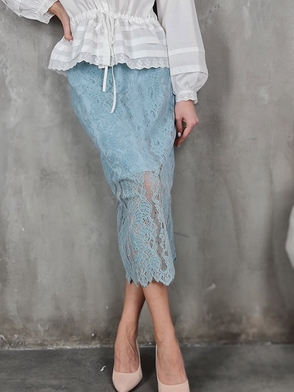 Юбка кружевная Imperial голубая , фотография №3