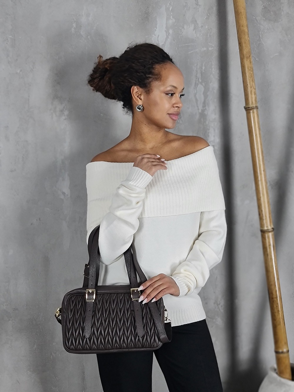 Сумка My Little Italy натуральная кожа в стиле MiuMiu шоколад, фотография №1