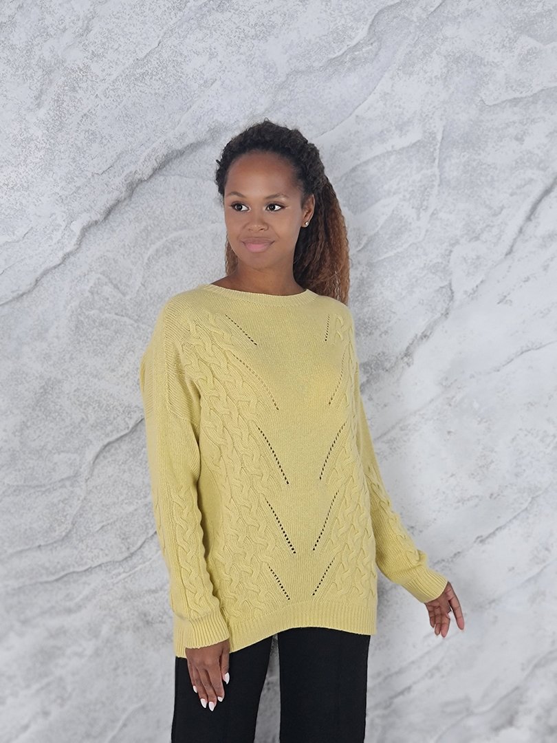 Джемпер Barbara Alvisi с вышитыми вставками желтый, фотография №2