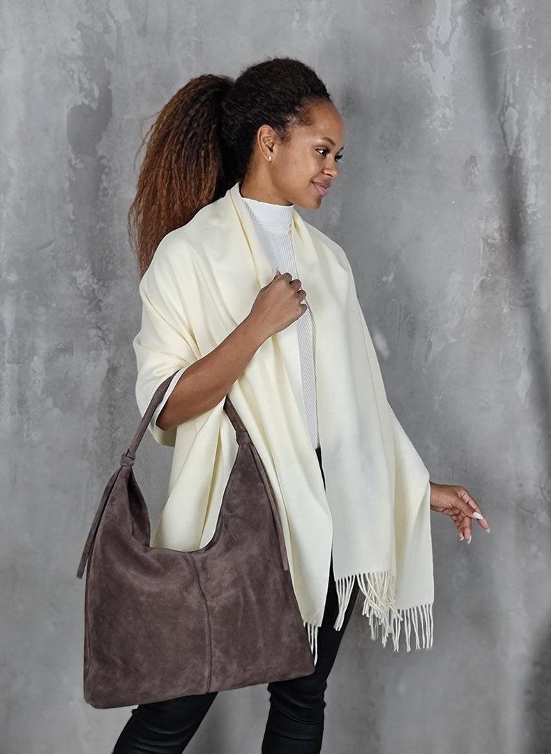 Сумка-шоппер замшевая коричневая, фотография №1