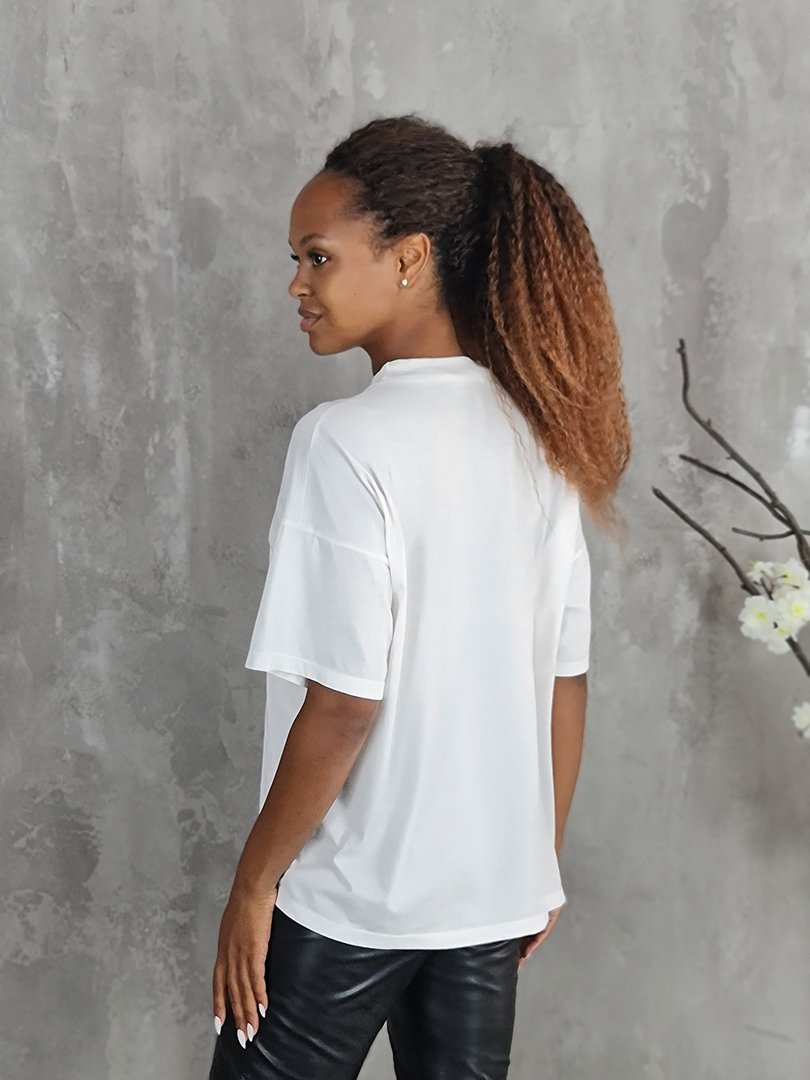 Футболка Vicolo с надписью MONDAY MOOD белая, фотография №3