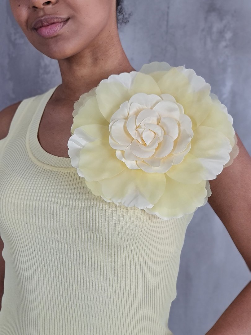 Топ ELSA.M с цветком желтый, фотография №3
