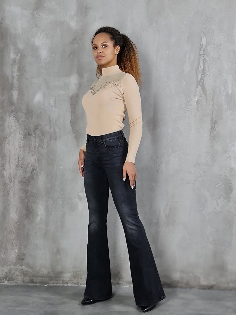 Джинсы Vicolo клёш тёмно-серые , фотография №3