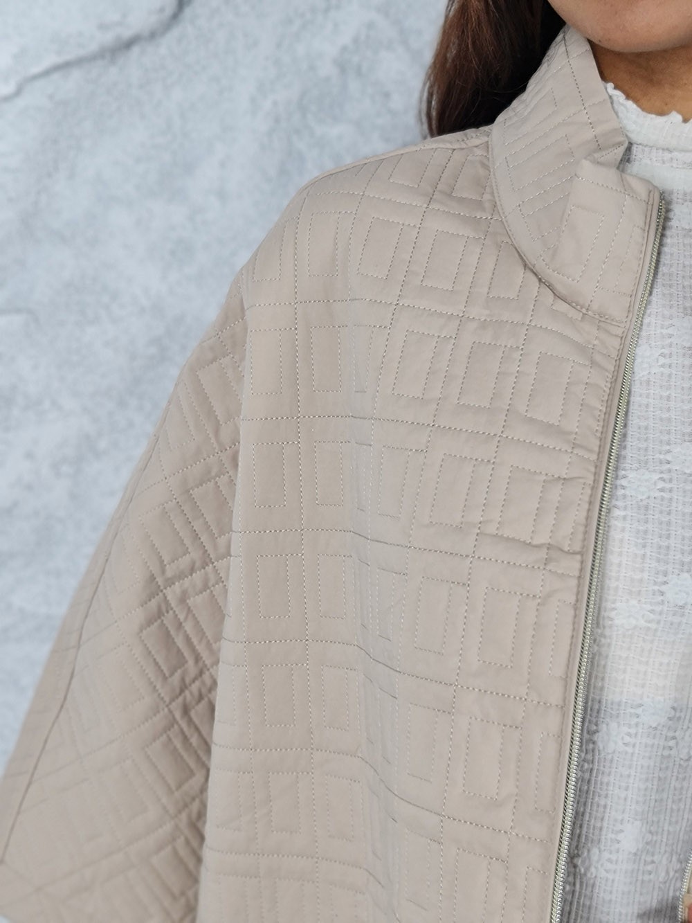 Куртка Monte Cervino рукава летучая мышь стеганный бежевая, фотография №2