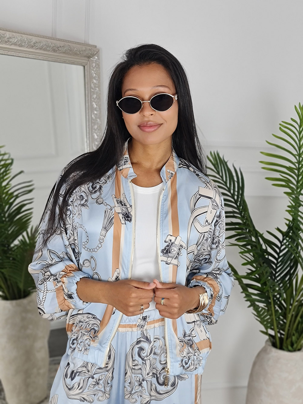 Костюм New Collection с принтом в стиле Hermes голубой, фотография №2