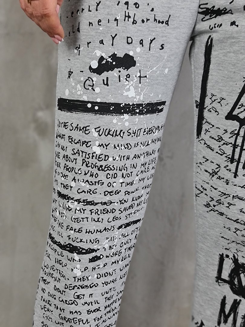 Брюки MIHO'S с принтами серые, фотография №6