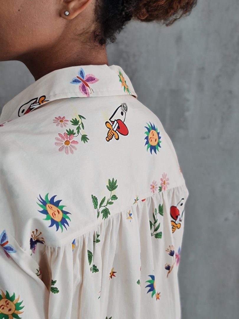 Рубашка Please с принтом молочная, фотография №6