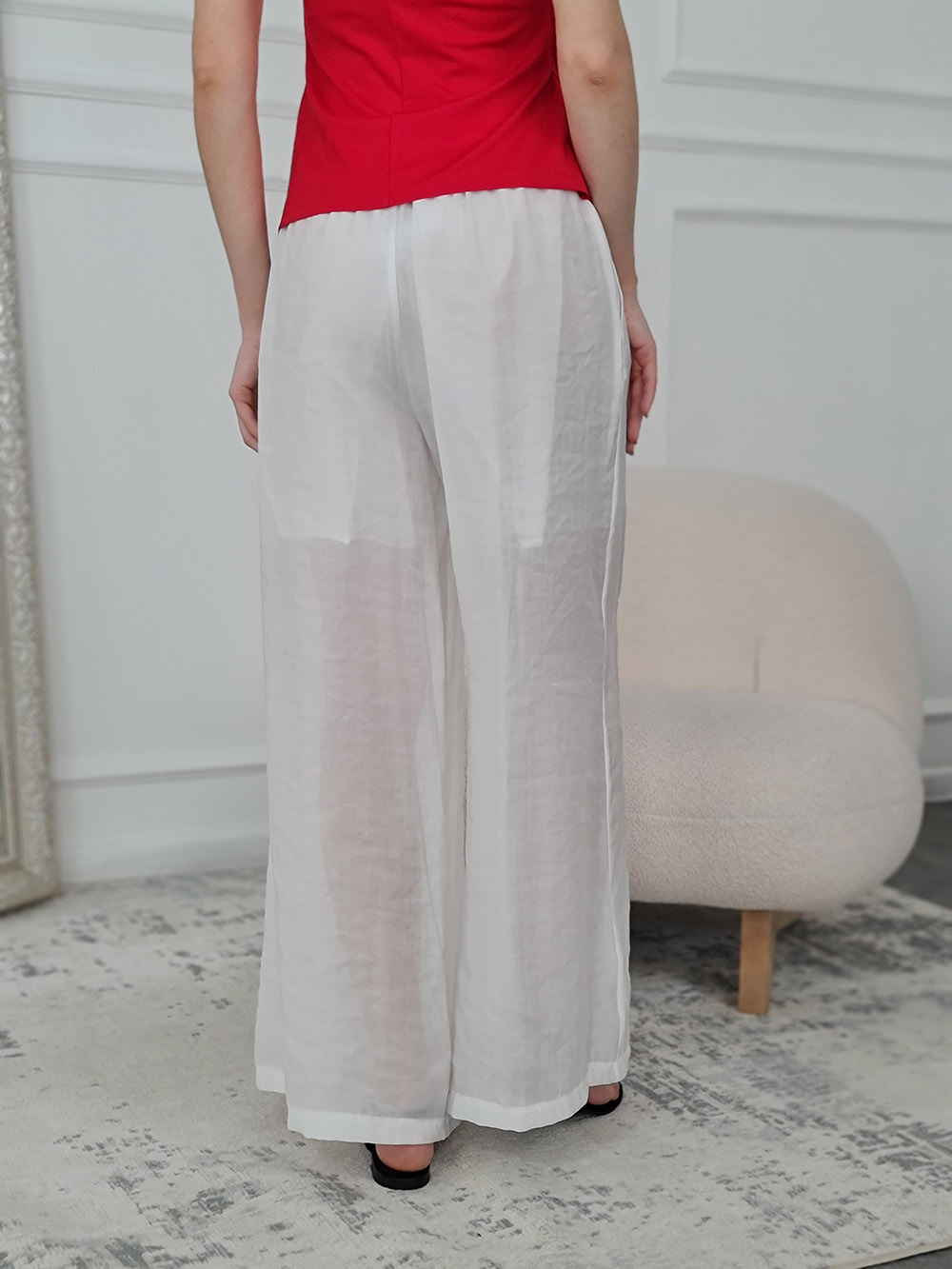 Брюки MIHOs прозрачные с шортиками внутри белые , фотография №4