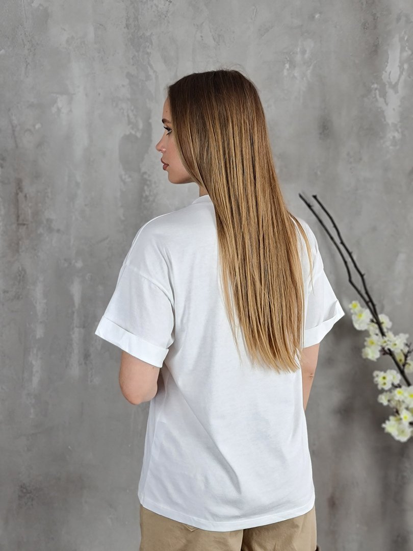 Футболка Imperial принт золотистая веточка Normal mood белая, фотография №3