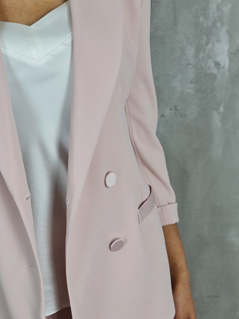 Пиджак Imperial с атласными вставками пудра, фотография №7
