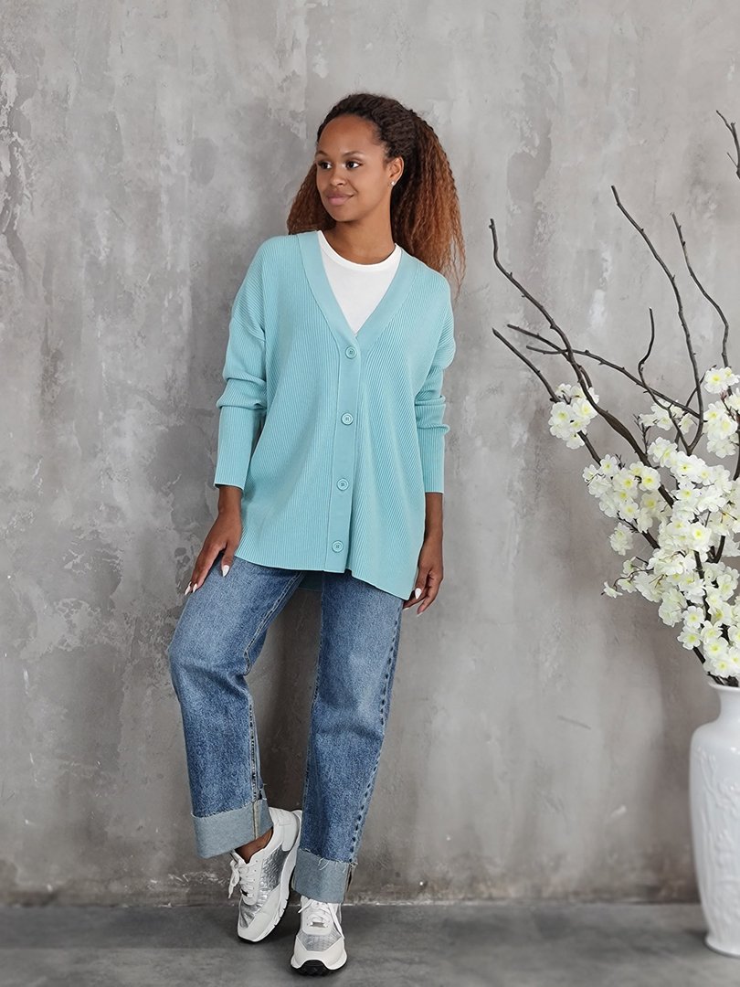 Кардиган Kontatto в рубчик ментол, фотография №2