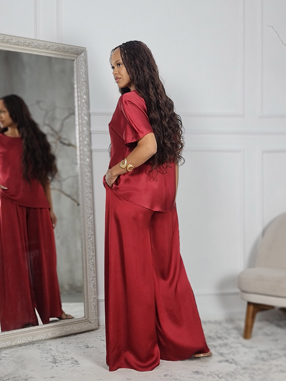 Костюм CLOTHÉ футболка + брюки винный, фотография №3