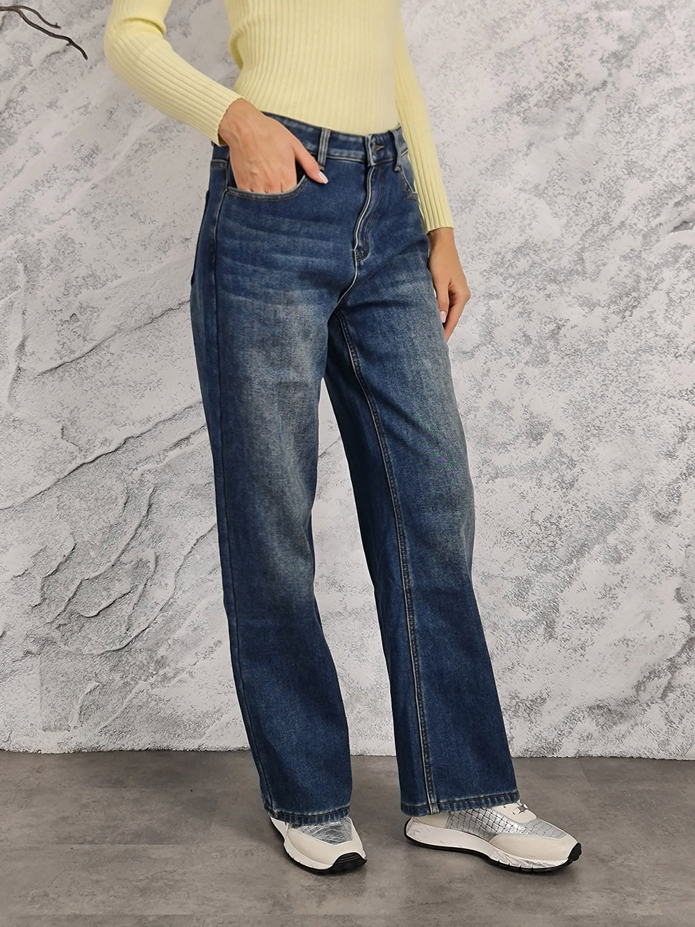 Джинсы утепленные Shaken синие, фотография №2