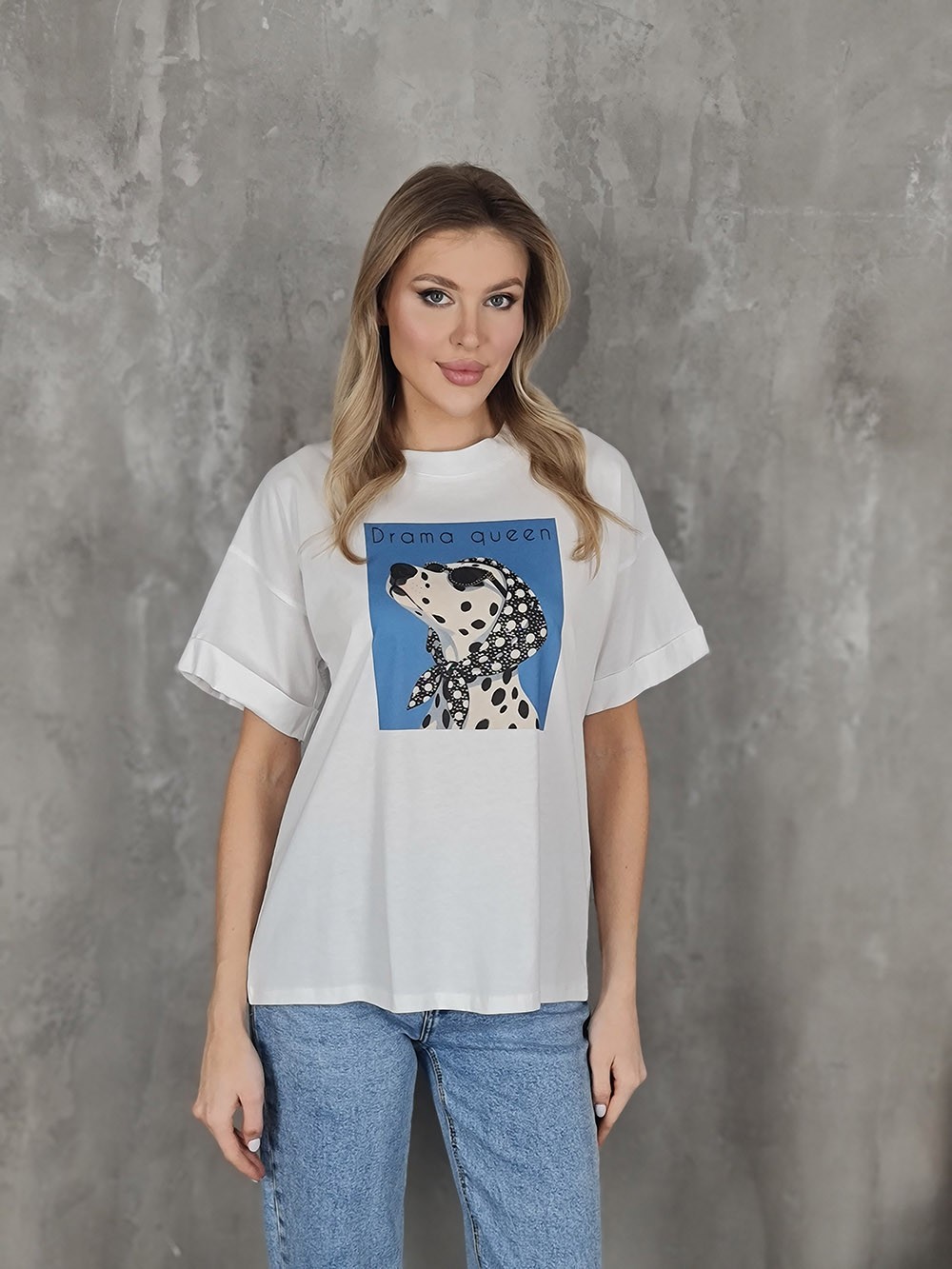 Футболка Imperial с принтом долматинец белая , фотография №1