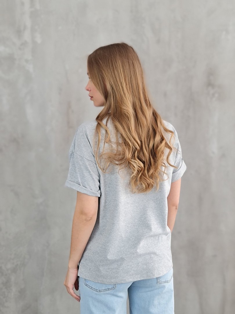 Футболка MIHO'S с микки маусом и стразиками серая, фотография №3