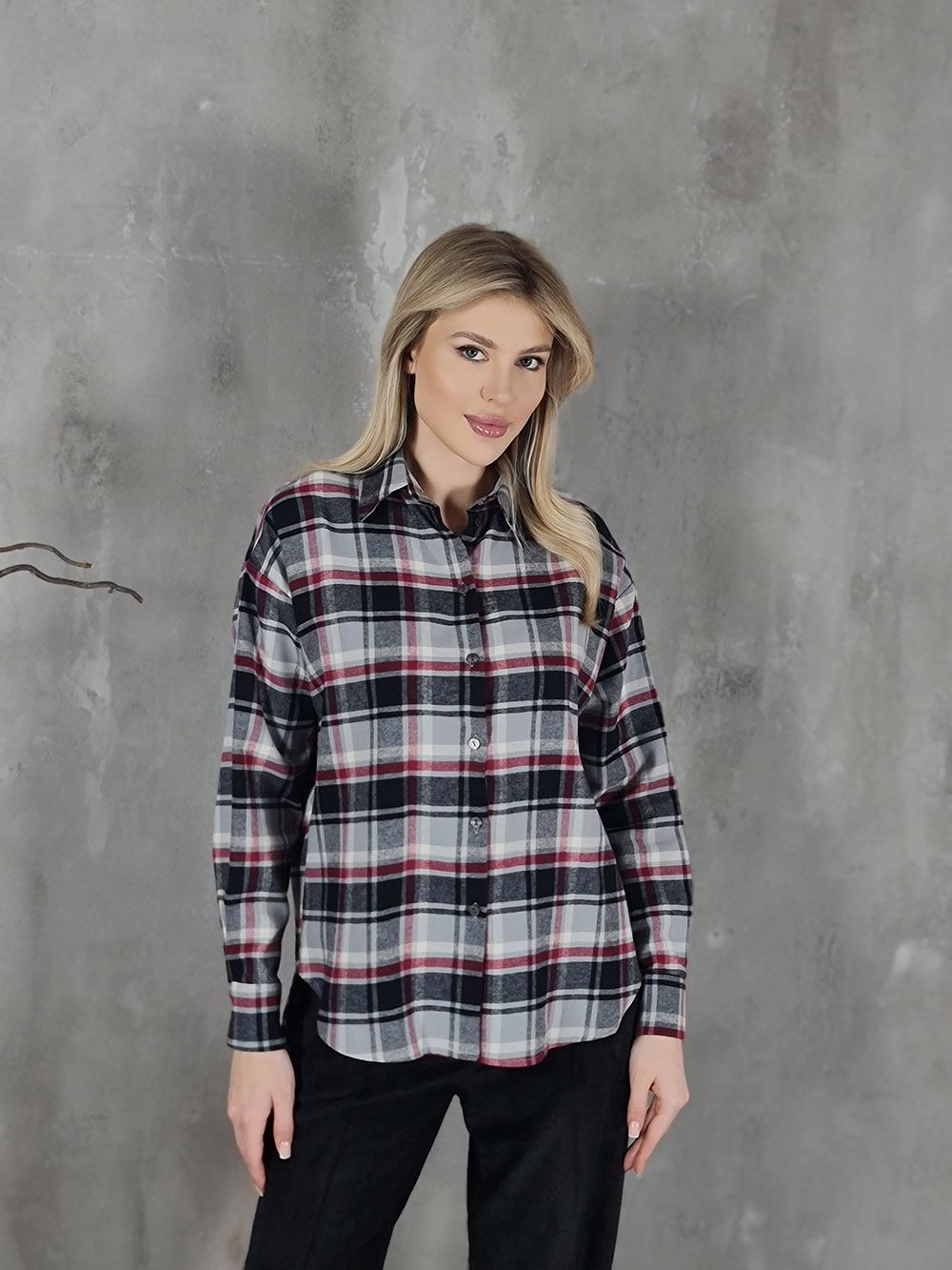 Рубашка в клетку Imperial серая, фотография №1