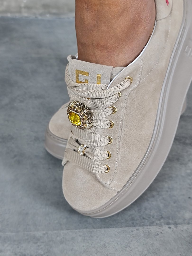 Кеды GIO+ с камнем бежевые, фотография №3