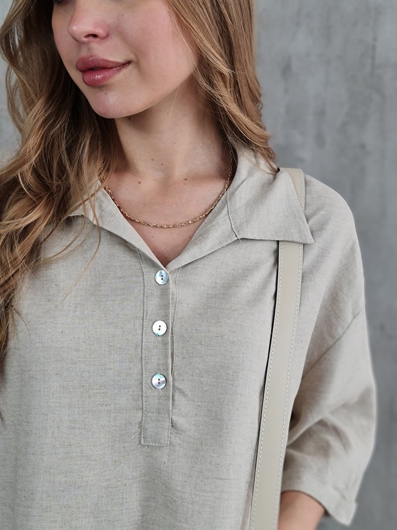 Рубашка MIHO'S бежевая, фотография №5