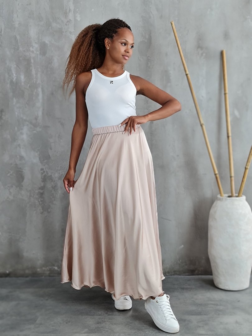 Юбка CLOTHÉ на резинке розовый подтон бежевая, фотография №2