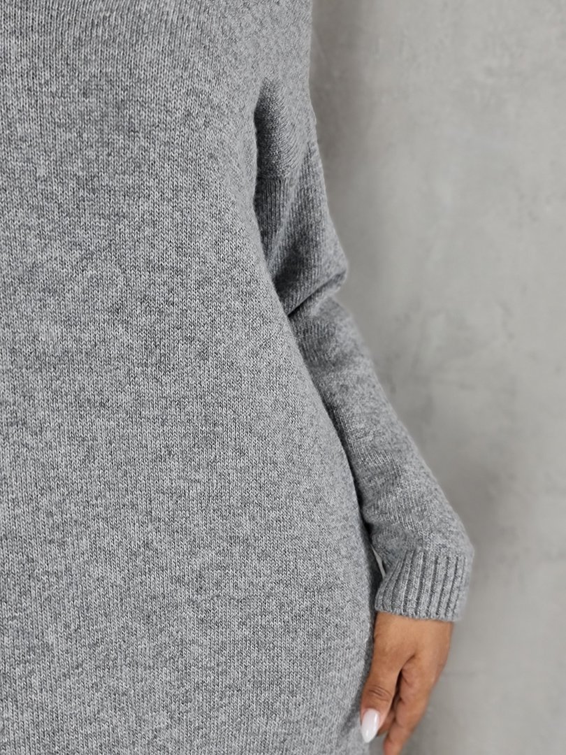 Платье Cashmere Blend макси вязаное серое , фотография №4