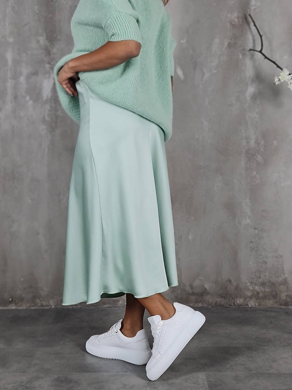 Юбка MIHO'S шелковистая вискоза мятная , фотография №2