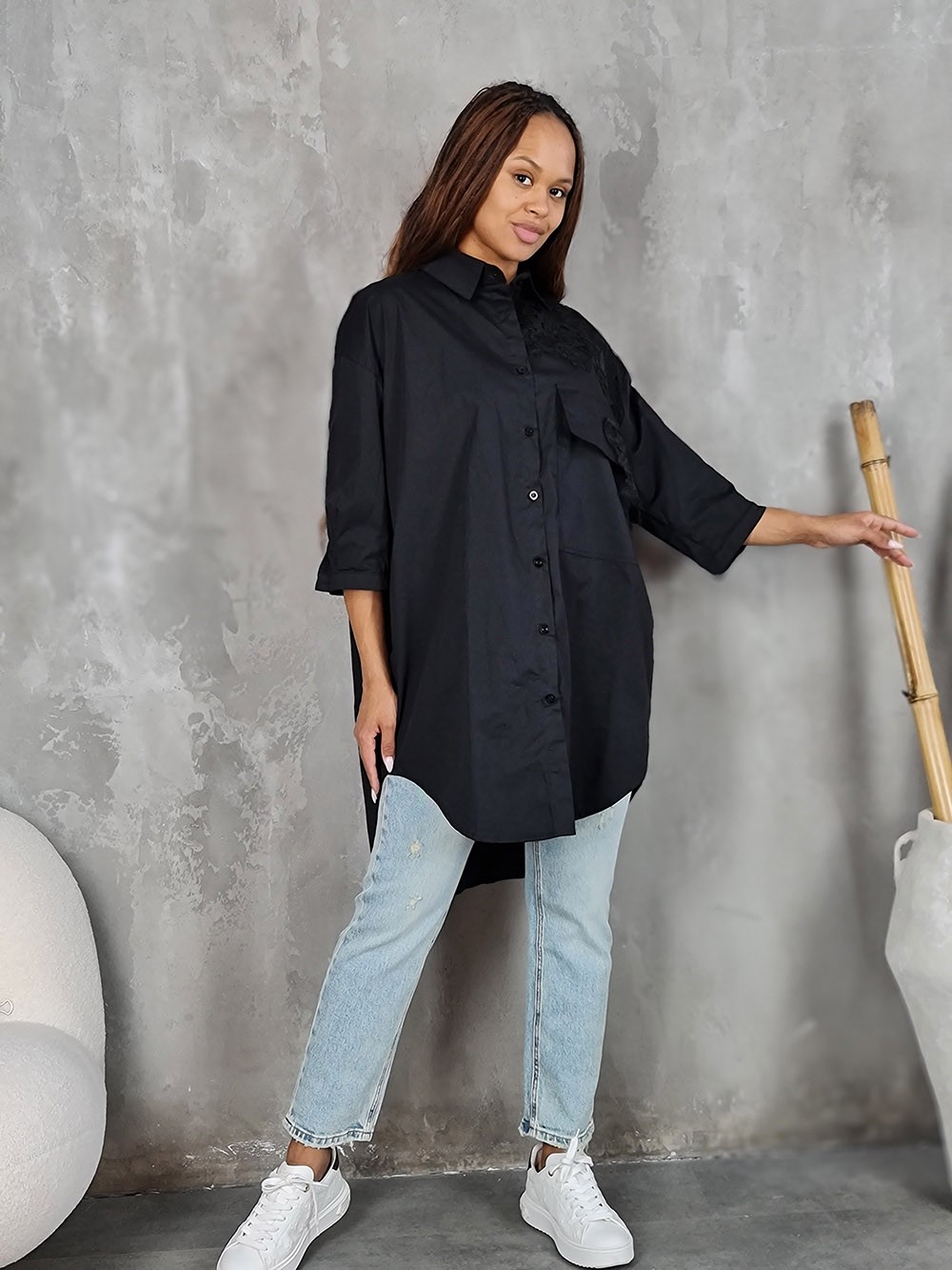 Туника DEGREES с кружевом черная , фотография №1