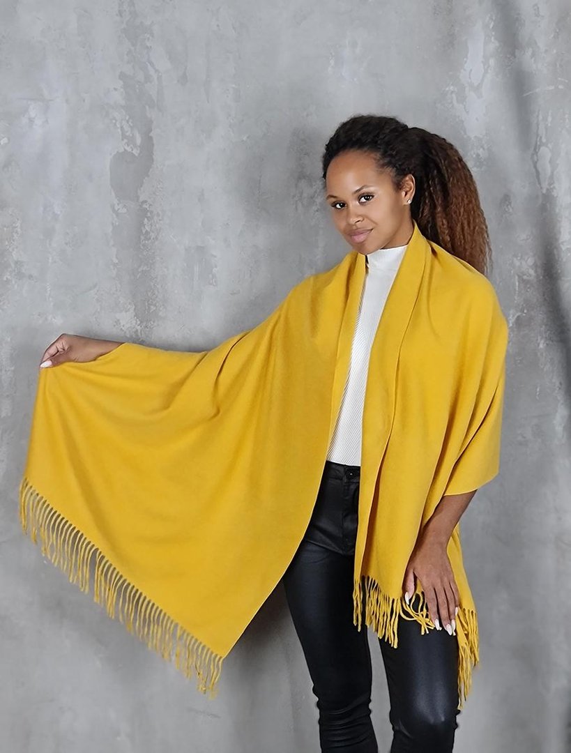 Палантин Grace кашемировый желтый, фотография №1
