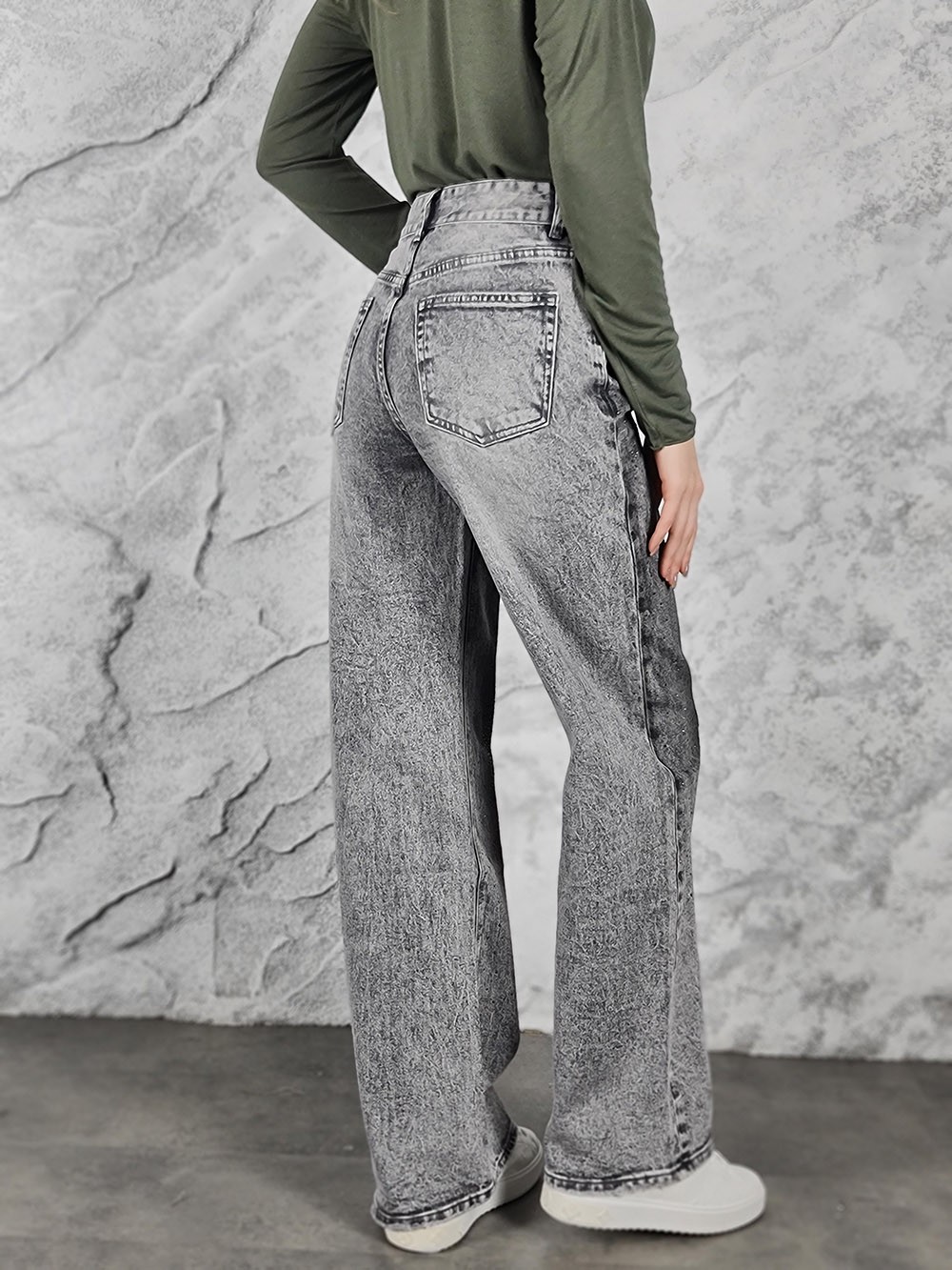 Джинсы Miss Bonbon со стразами серые, фотография №5