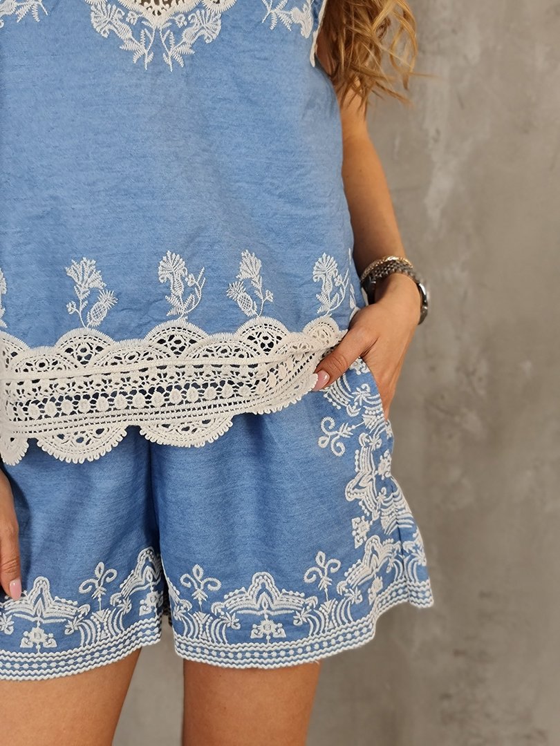 Топ S.Woman с кружевом голубой, фотография №4