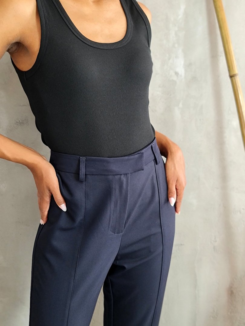 Брюки Imperial со вшитыми стрелками темно-синие, фотография №5