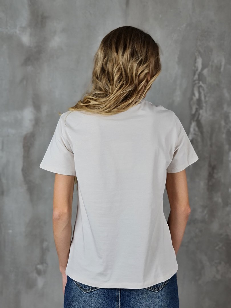 Футболка Monte Cervino с большой бабочкой из страз кремовая, фотография №2