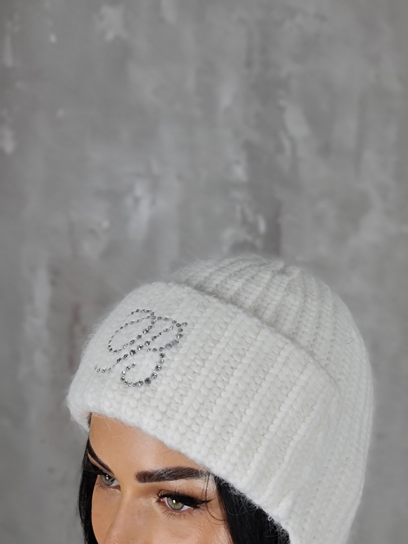 Шапка-ушанка Blanca "В" белая, фотография №3