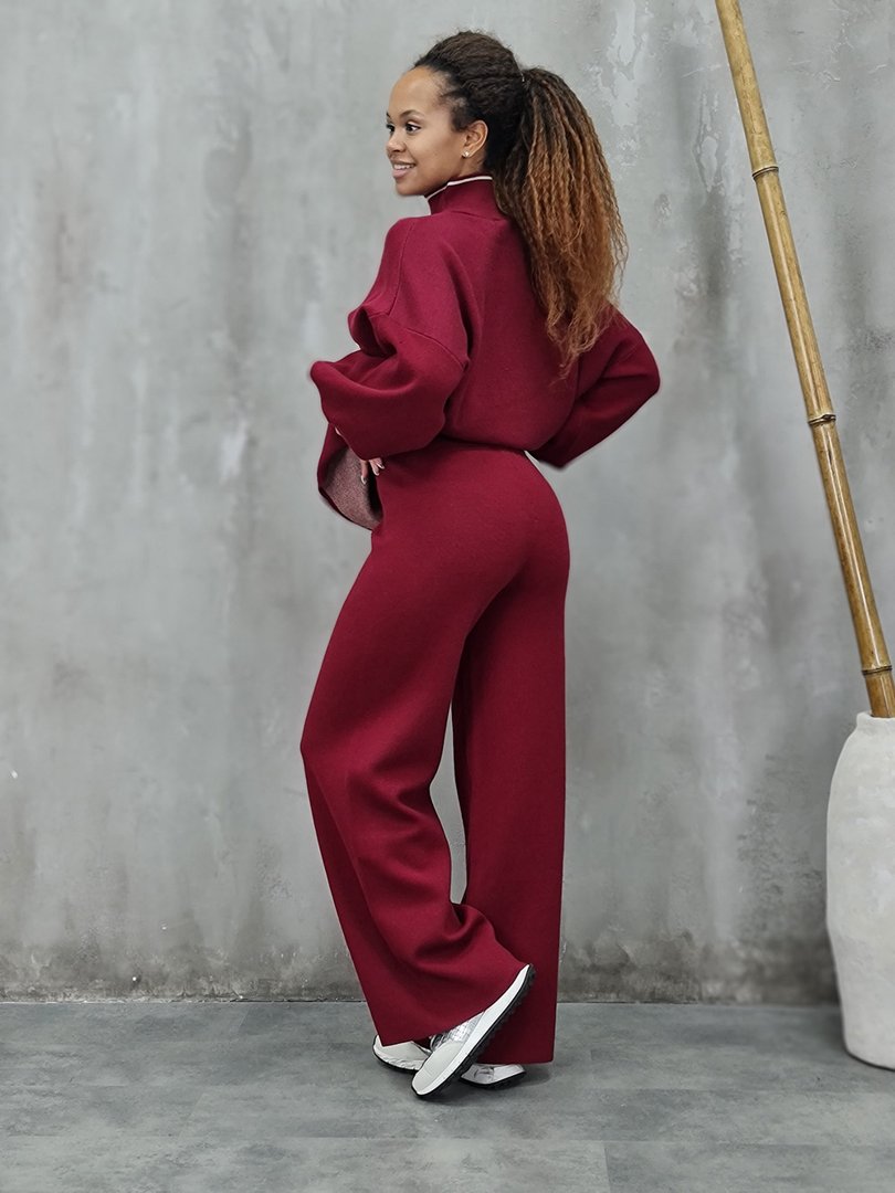 Костюм Vicolo джемпер с надписью Vicolo и брюки красный, фотография №4