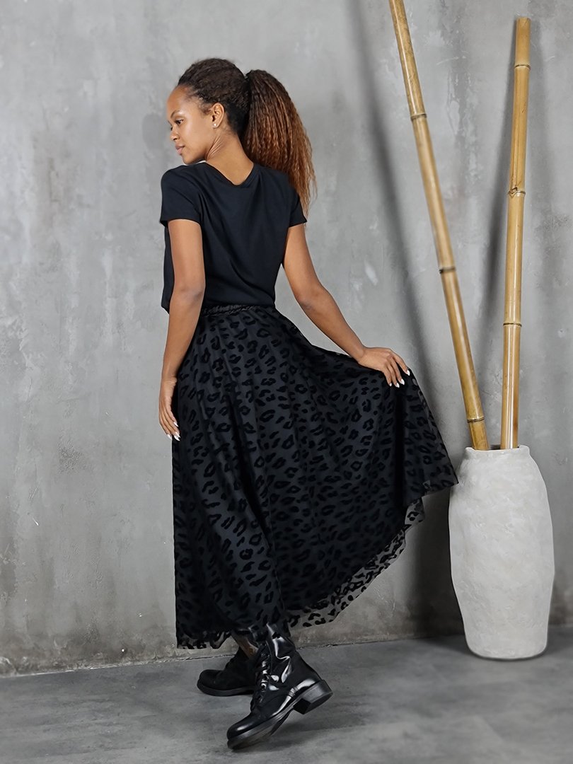 Юбка MIHO'S с леопардом черная, фотография №4