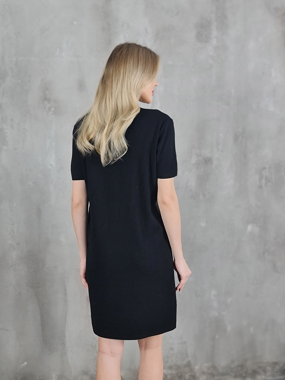 Платье BEAUTY WOMEN со вставкой из экокожи черное, фотография №3