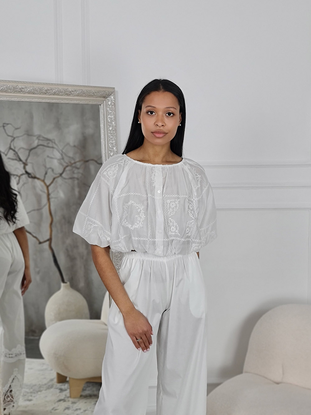 Топ Imperial с объемными рукавами белый , фотография №1