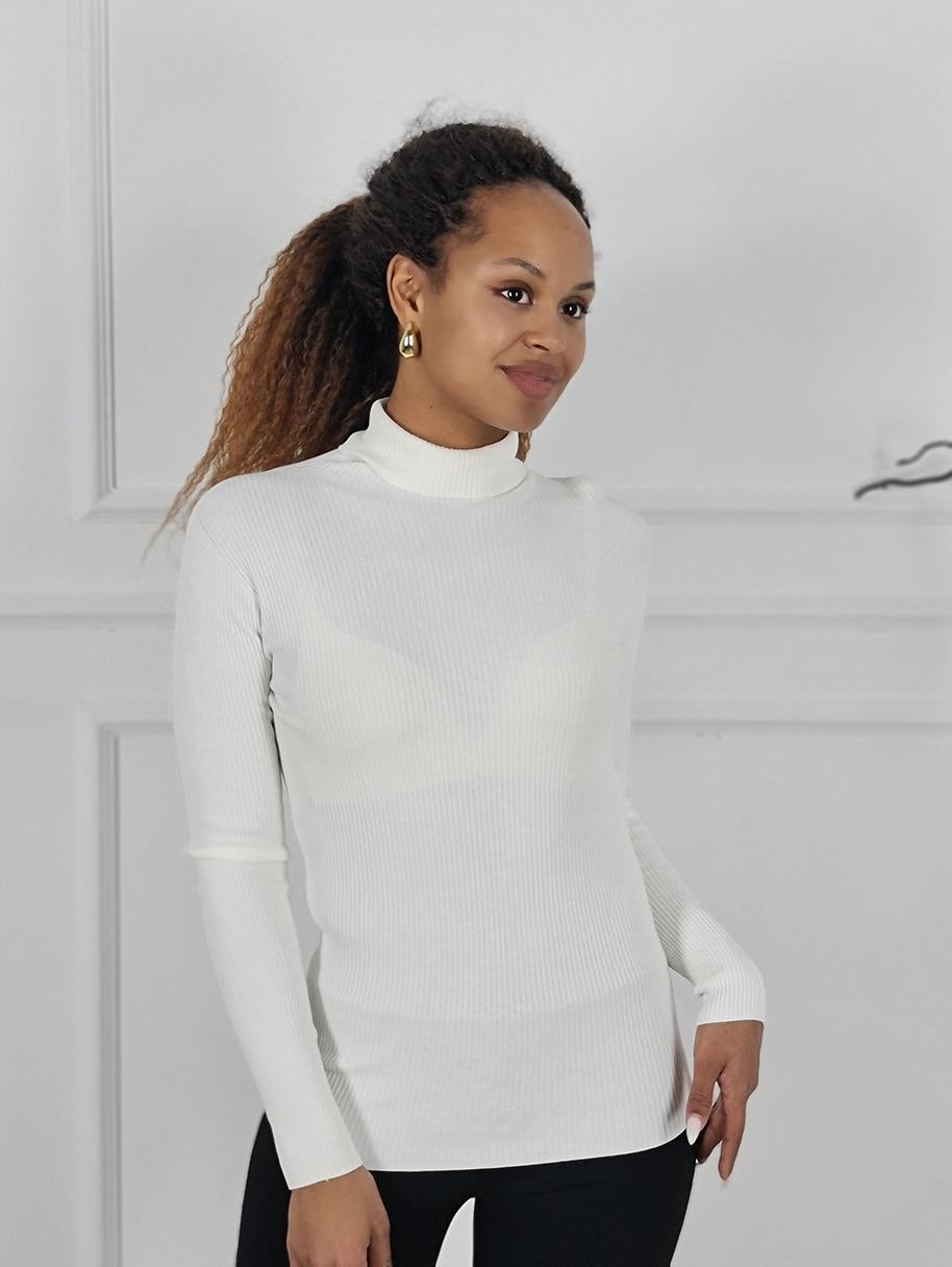 Водолазка Kontatto в рубчик белая , фотография №1