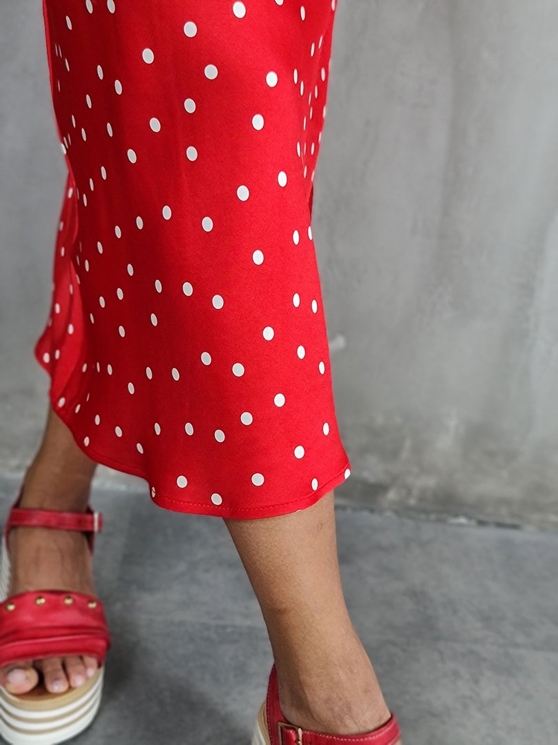 Сарафан Vicolo в белый горошек красный, фотография №6