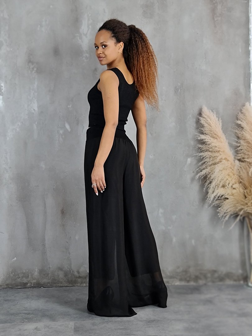 Брюки CLOTHÉ свободные на резинке чёрные, фотография №3