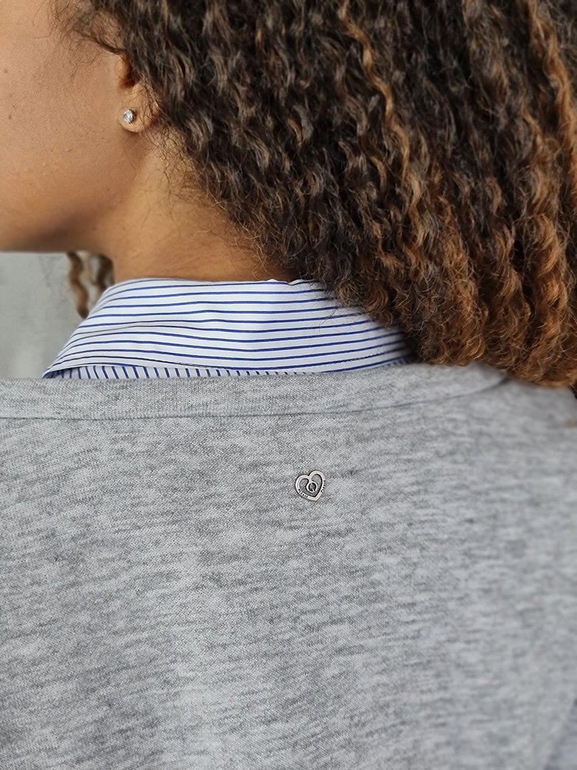 Платье Please с полосатым подолом серый/голубой, фотография №6