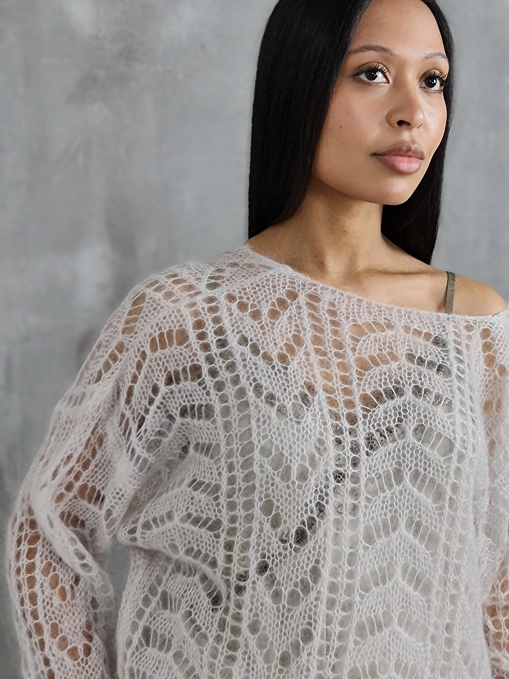 Джемпер Silk new v вырез мохер песочный, фотография №2