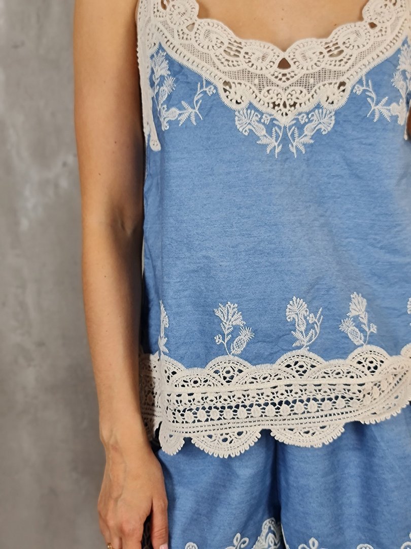 Топ S.Woman с кружевом голубой, фотография №6