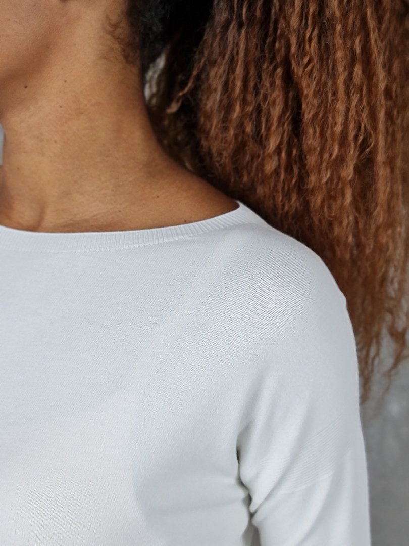 Джемпер Kontatto с вырезами по бокам белый, фотография №5