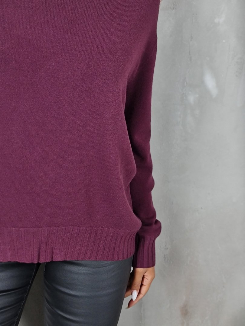 Джемпер Kontatto сверху и снизу в рубчик бордо, фотография №2