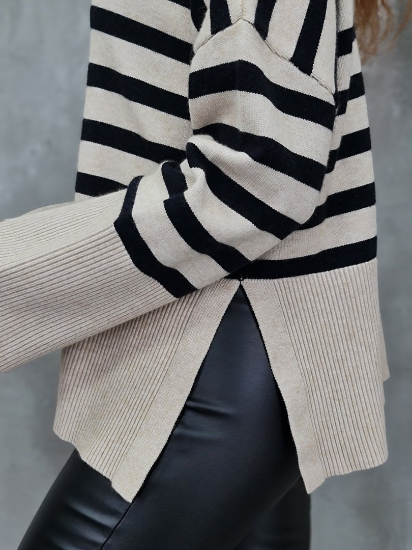 Джемпер Sevenday в полоску бежевый, фотография №3