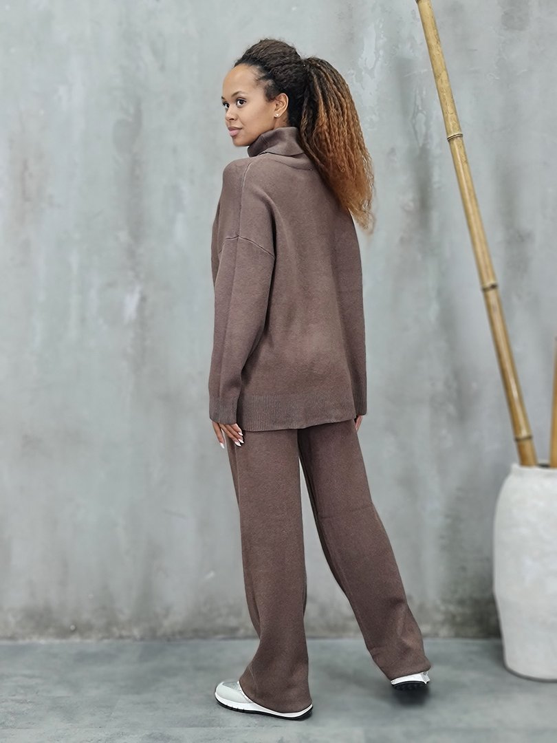 Костюм Melany удлиненный джемпер и брюки шоколад , фотография №3