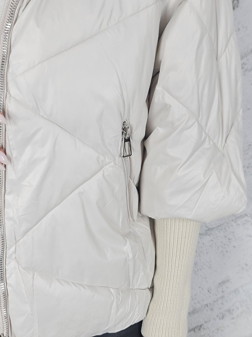 Куртка Monte Cervino с трикотажными рукавами в большой ромбик белая, фотография №5