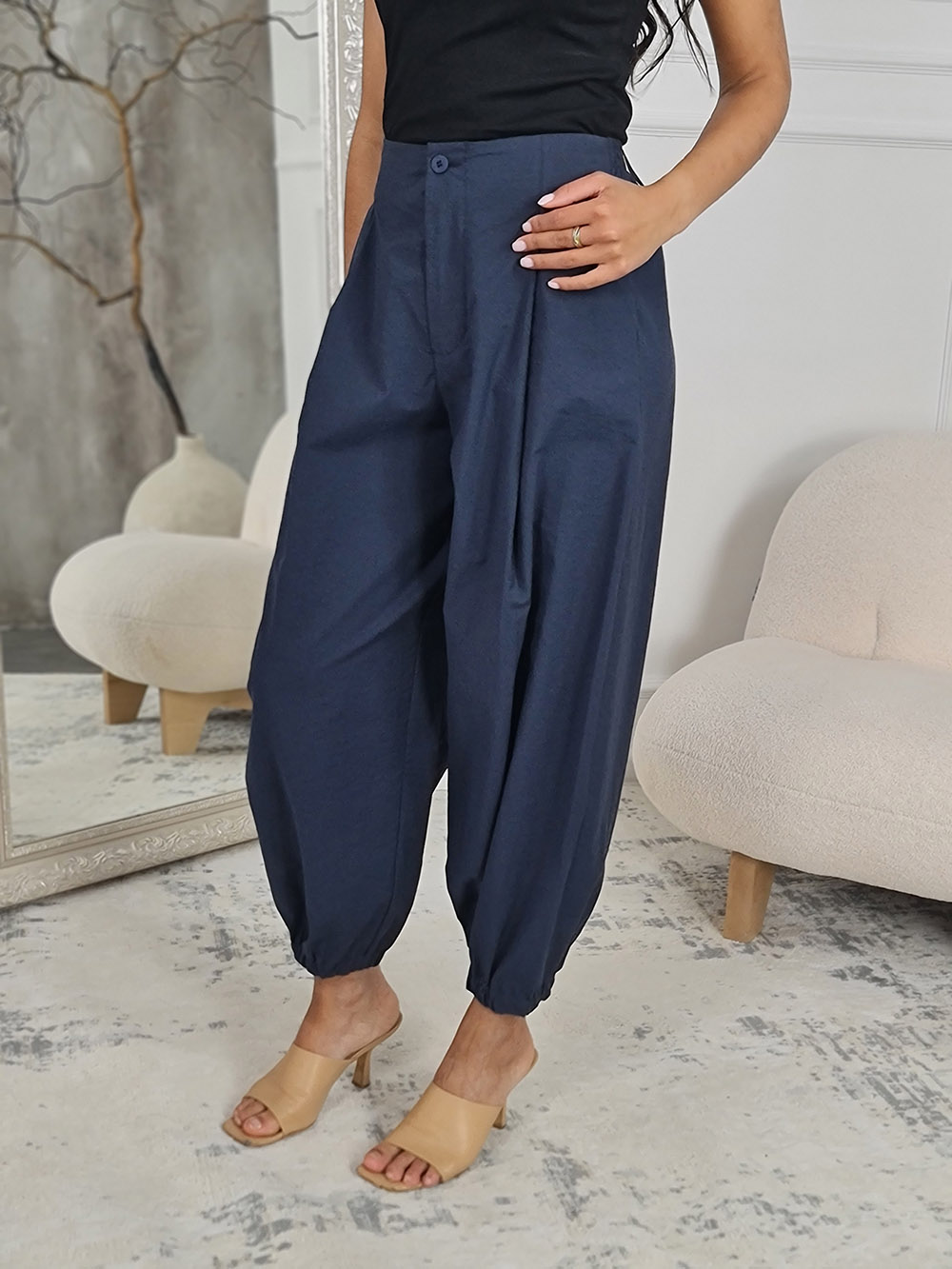 Брюки MIHOs карго плотные синие , фотография №2