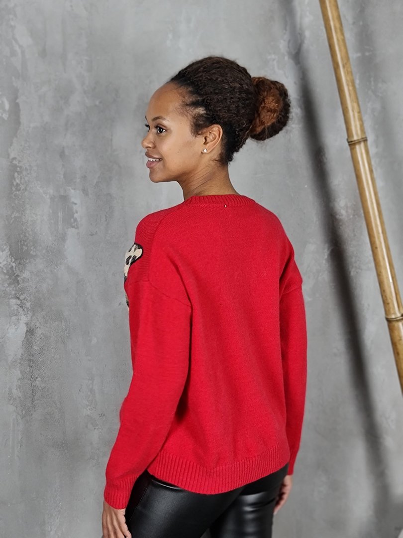 Джемпер Y Two с принтом "звезды" красный, фотография №4