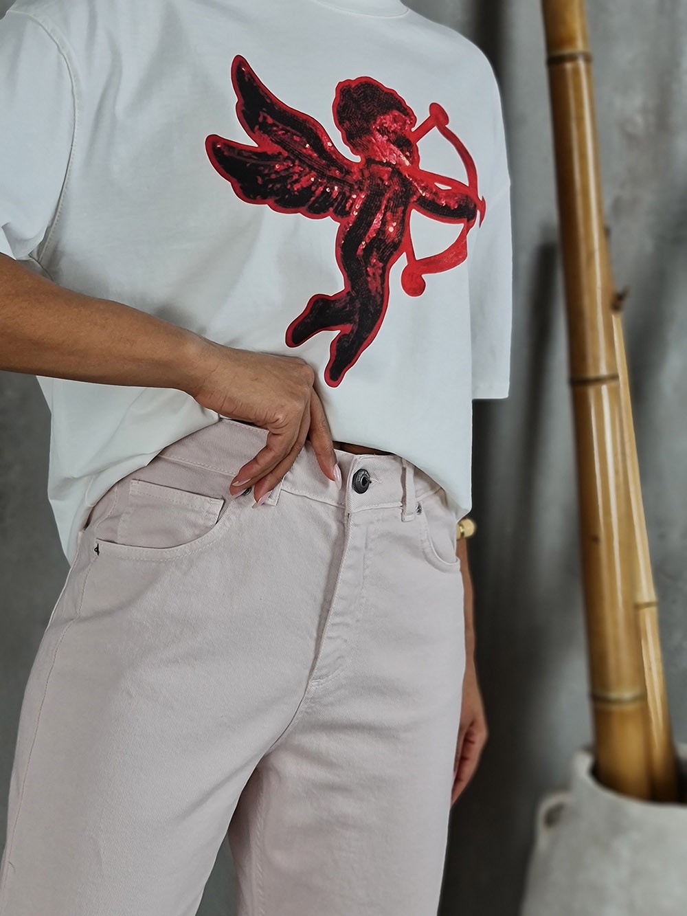 Джинсы Almanegra с подворотами бежевые, фотография №2